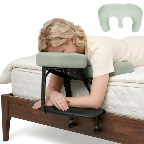 Massage Headrest for Bed with Arm Rest & Breast Pillow