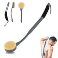 Gobiteli Grey Back Scrubber with 20.5-Inch Handle - Shower Brush for Deep Body Clean