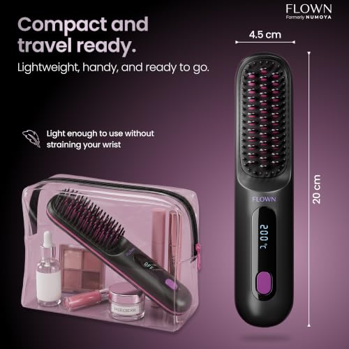 Flown Go Brush Pro - No Damage Heat Brush with USB-C Charging