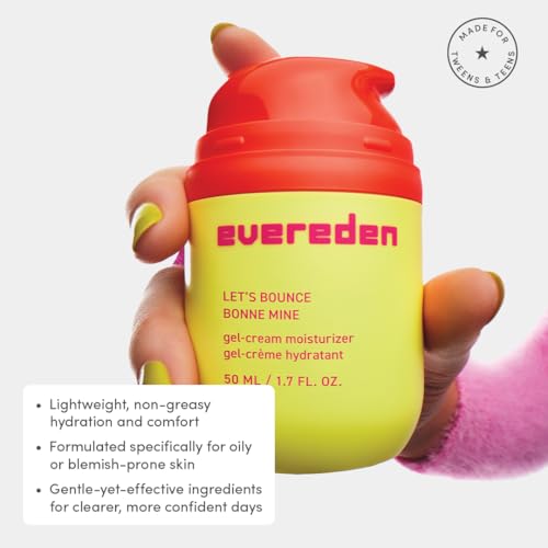 Evereden Let's Bounce Teen Face Moisturizer & Steer Clear Balancing Jelly Cleanser Pre Teen Face Wash Bundle: Clean & Vegan Skincare with Triple Green Tea Complex - Non-Drying & Non-Greasy