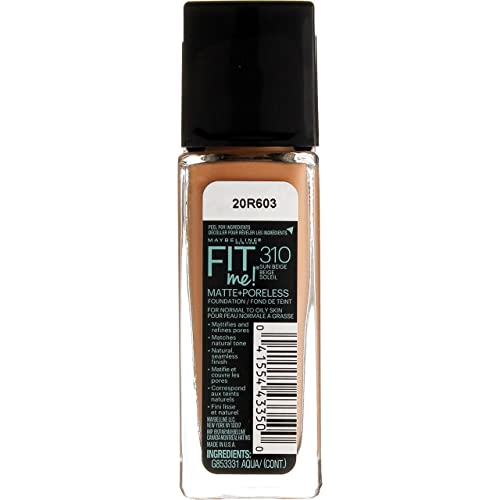Maybelline Fit Me Matte+Poreless Foundation 310 Sun Seige 1 Fl Oz