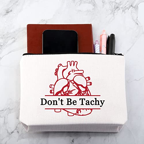 MNIGIU Nurse Cosmetic Bag, Polyester, Water Resistant, 10.2x7.9x0.6 inches, 59g, Funny Cardiology Design, Toiletry Bag, Makeup Bag, Travel Organizer