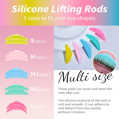 Eyelash Lift Kit Lash Perm Kit Natural Curling Lifting, with Detailed Instruction Lash Lift Complete Set for Women, Beginners, Salon Use (Adhesive)