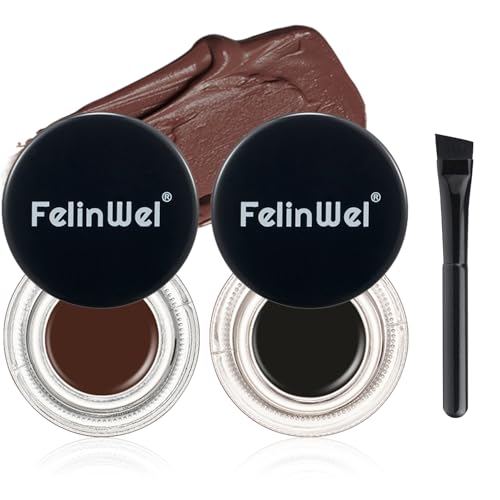 Gel Eyeliner & Eyebrow Pomade, Waterproof Black & Brown