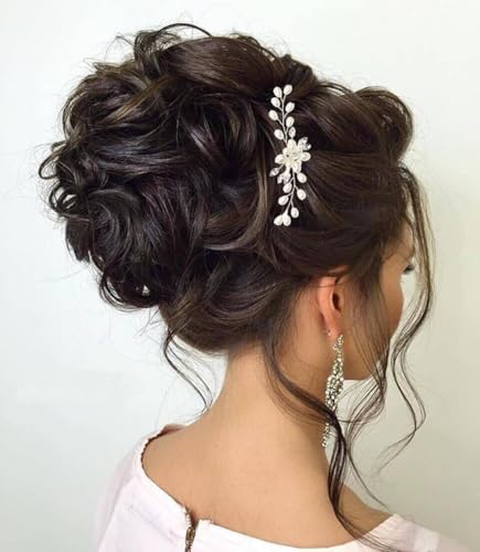 5-Piece Bridal Hair Comb & Pins Set with Pearls & Rhinestones