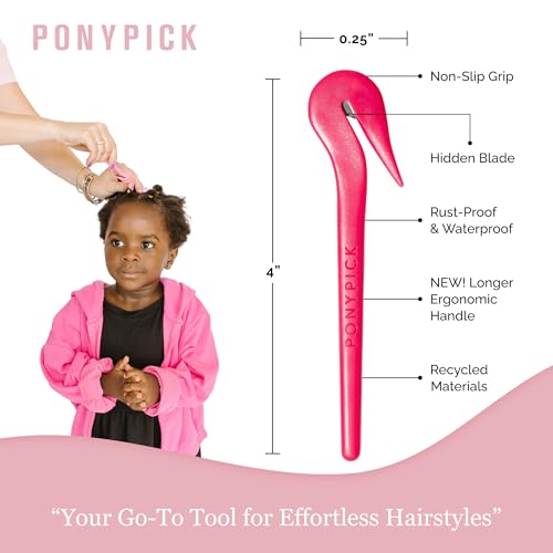 Hair Tie Cutter Tool with 3 Picks & 50 Clear Elastics