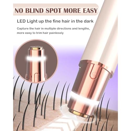 Electric Facial Hair Remover for Women - Face Hair Removal Epilators - Lady Facial Hair Shaver Rechargeable Painless for Face Upper Lips Peach Fuzz Chin Armpit Bikini Line Legs and Body (Blue)