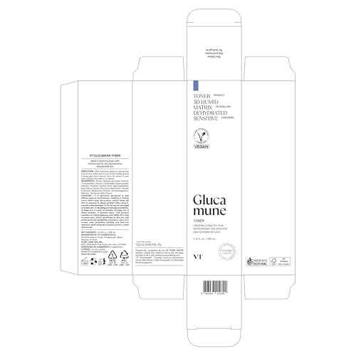 VT COSMETICS Glucamune Facial Toner with Snow Mushroom, Hydrating & Soothing for Dry, Sensitive, and Combination Skin, Vegan Toner, Fragrance-Free, Korean Skincare (6.76 fl. oz.)
