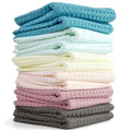 Cleanbear Cotton Waffle Washcloths Set of 12, 13x13"