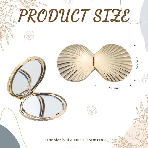 Novabright Sea Shell Compact Mirror 2.7" 1x/2x Magnification