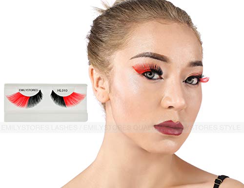 Red & Black False Eyelashes for Queen of Hearts Costume