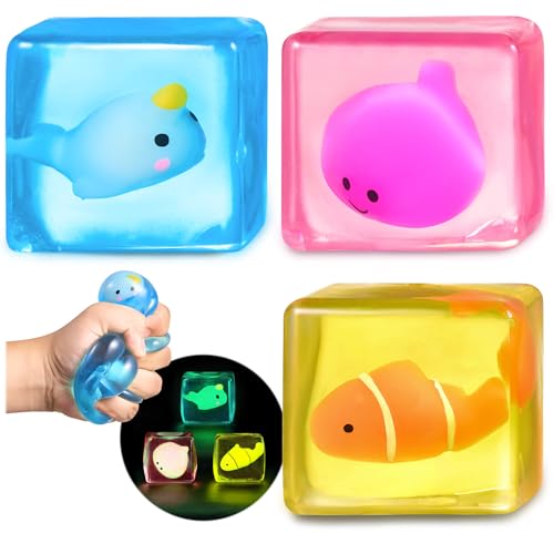 Glow in the Dark Stress Cube Fidget Toy - Sensory Stress Relief