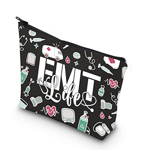 WCGXKO Emergency Medical Technician Gift Paramedic Gift Emt Life Zipper Pouch Makeup Bag (EMT LIFE)