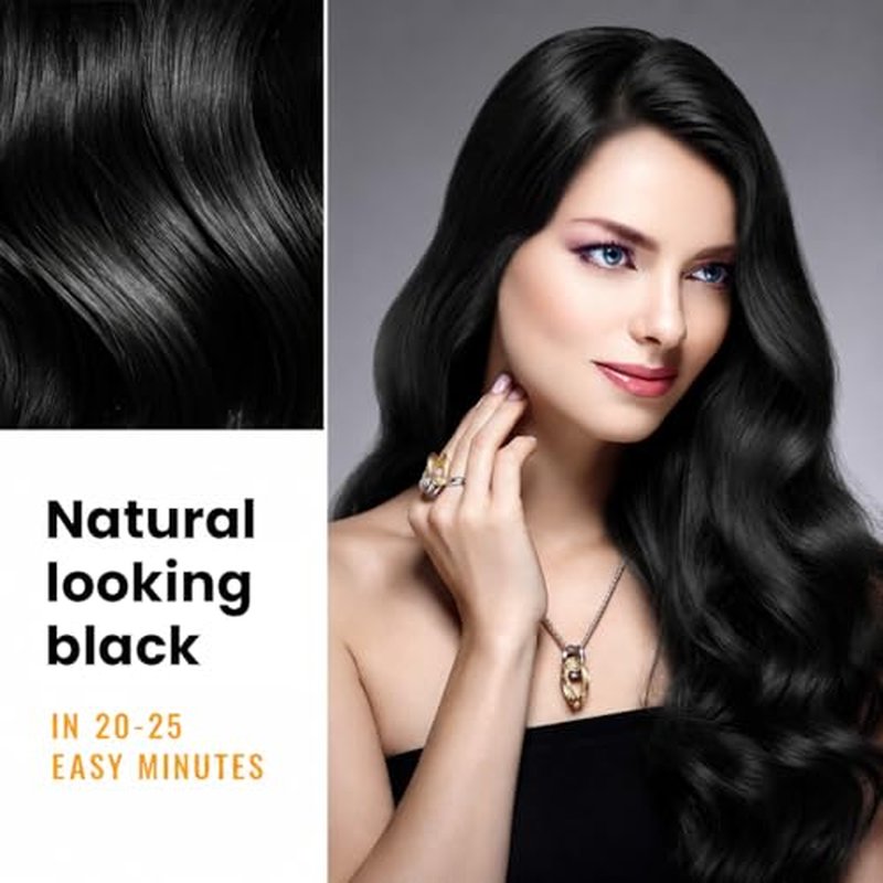 KINGMING Black Hair Dye Shampoo 3-in-1 for Gray Coverage 500ml