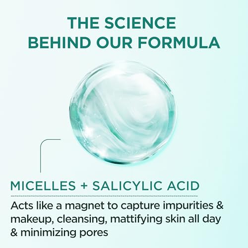 Garnier Micellar Water with Salicylic Acid - Acne Cleanser, 13.5 Fl Oz