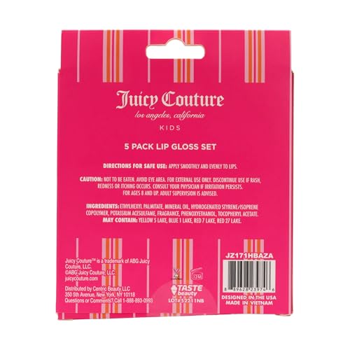 Juicy Couture Lip Gloss Set – 5 Shades for Tweens & Teens