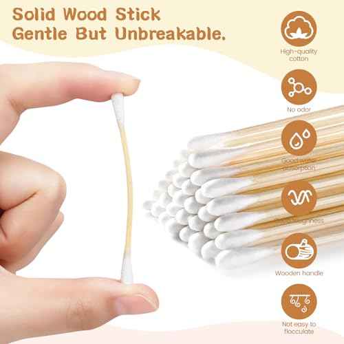 100 PCS (10 Pack of 10) Travel Size Cotton Swabs for Ears,Individually Wrapped Cotton Swabs,Round Tipped Round Ear Swab,Ear Sticks,Travel Ear Cleaning Cotton Buds for Travel Makeup,Hotel