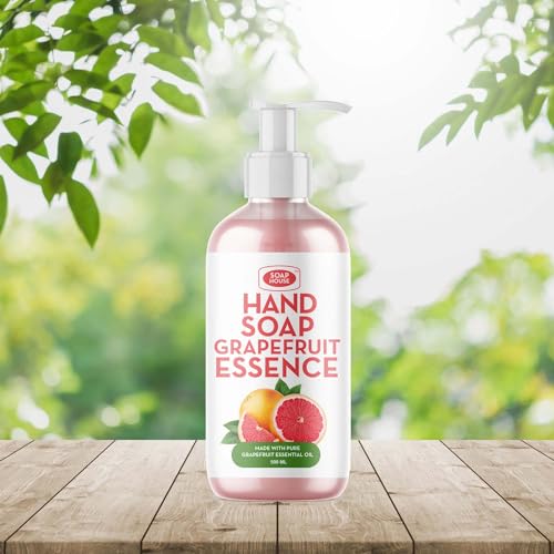 Soap House Hand Soap | Grapefruit Essence | Made with Pure Grapefruit Essential Oil | Pack of 4 units (16.9 Fl Oz x 4)