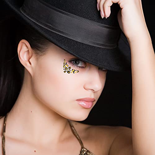 Metallic Gold Leopard Print Under Eye Temporary Tattoos / 20 Pack/Great for Cheerleading - Dancers - Team Spirit - School Spirit