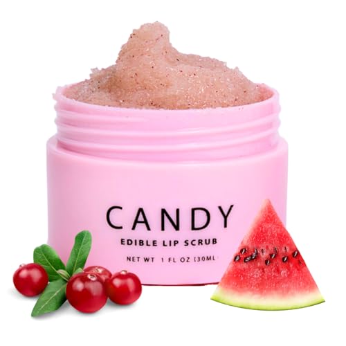 Minimo Candy Lip Exfoliator Scrub & Moisturizer - Lip Scrubber Exfoliator- Lip Brightening For Dark Lips Smoker| Removes Dead Skin from Dry Chapped Lips - Nourishes & Hydrates(1 oz) Juicy Watermelon