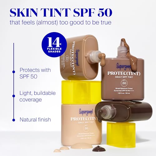 Supergoop! Protec(tint) Daily Skin Tint SPF 50 - 22W - Light, Buildable Coverage for Immediately Smooth, Even-Looking Skin - Natural Finish