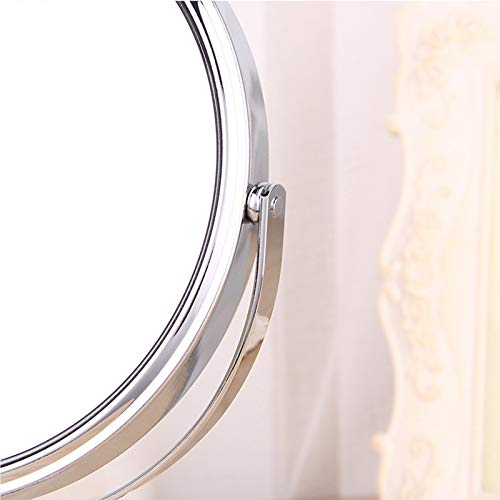 Tabletop Makeup Mirror, Two Sided 1X & 3X Magnifying Mirror, Magnified Vanity Mirror with 360 Degree Swivel for Bathroom or Bedroom, Chrome Finish, Silver (Pack of 3)