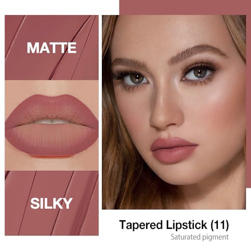 Dusty Rose Matte Lipstick & Lip Liner Crayon Set - Long Lasting