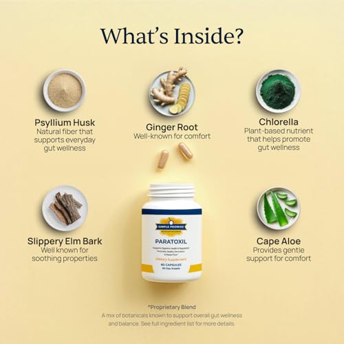 Paratoxil Gut Health Capsules with Psyllium & Black Walnut - Digestive Support