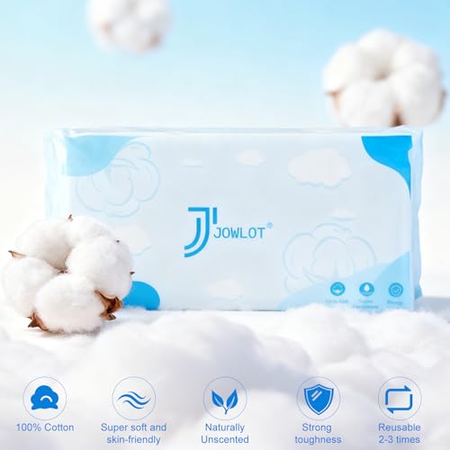 Disposable Face Towels, 480 Count Ultra Soft and Thick Cotton Facial Towels for Sensitive Skin, Dry Wipes Face Tissues Towelettes for Cleansing, Makeup Remover and Skincare