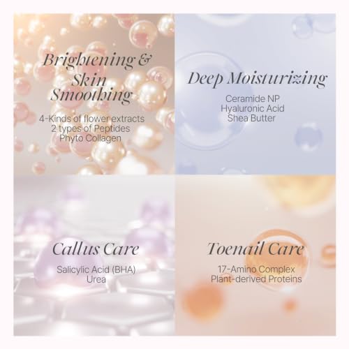 Koelf Rose Petal Satin Foot Mask (5 Pairs) – Nourishing Foot Care Socks with Rose, Peptides & Shea