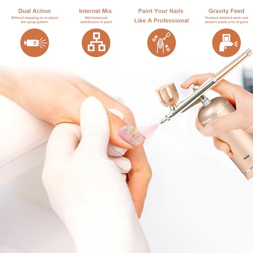 Cordless Airbrush Kit with Compressor – 0.3mm Nozzle, Rechargeable