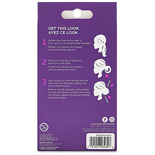 Goody SlideProof Mini Spin Pins - 3 Count Hair Clips