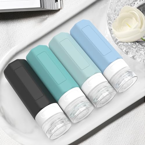 Redfly TSA Approved Travel Toiletry Bottles - 3oz Leak Proof Silicone Containers