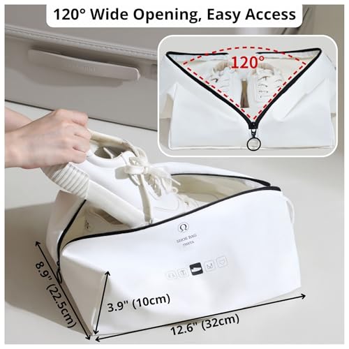 Waterproof Travel Shoe Bag - Dual Layer Protection, 12.6" x 8.9" x 3.9"