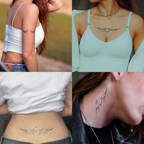 Y2K Cybersigil Heart Temporary Tattoos – 4 Designs