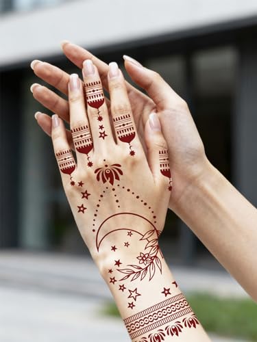 Large Hand Tattoo Stickers – Waterproof Henna-Style Temporary Tattoos