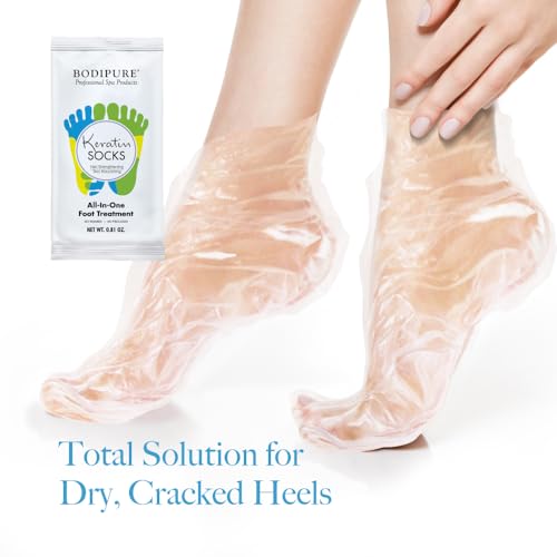 Bodipure Keratin Foot Mask 12-Pack - Moisturizing Socks for Dry Feet