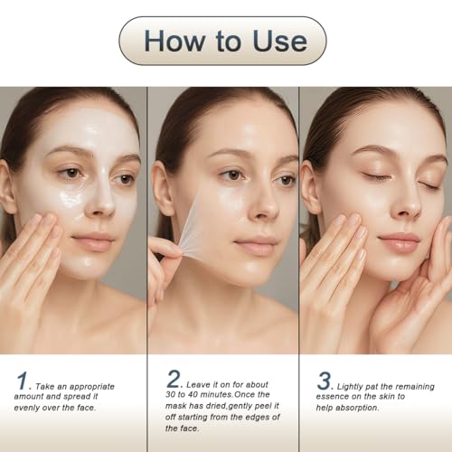 Dermabell Wrapping Mask Collagen Overnight Peel - Off Facial Mask, No Synthetic Resins,Hydrolyzed Collagen for Dry Dull Skin, with Probiotic Ferment 2.53 fl.oz