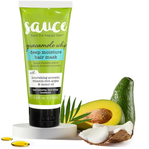 SAUCE Deep Conditioning Hair Mask - Guacamole Whip for Damaged, Dry Hair 3.4 Fl Oz