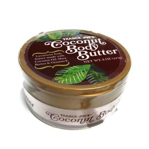 Trader Joe's Coconut Body Butter made with Coconut Oil, Shea Butter & Vitamin E in 8 oz. Cruelty Free (Pack of 5)