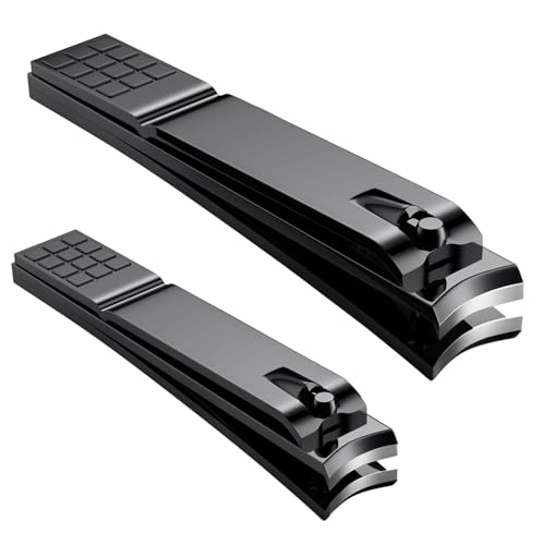 Aogeili Nail Clippers Set - Dual Size Stainless Steel for Thick Nails