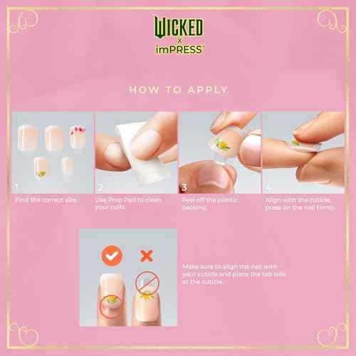 WICKED X imPRESS Press On Nails, New Improved Adhesive, Up To 10 Day Hold, ¡®Tulip Harvest¡¯, Pink, Medium Almond, Includes 30 Fake Nails, 1 Prep Pad, 1 Manicure Stick, 1 Mini File