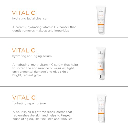 IMAGE Skincare, VITAL C Hydrating Face Serum, with Vitamin C and Hyaluronic Acid, to Brighten, Tone and Smooth Appearance of Wrinkle
