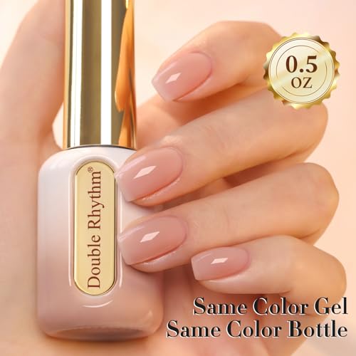 Double Rhythm HEMA Free Jelly Gel Nail Polish - 15ml Translucent Nude Pink