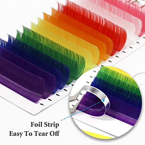 16-Row Colored Lash Extensions Mix | 0.07mm D Curl