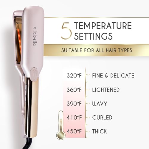 ELLA BELLA Titanium Flat Iron Hair Straightener with Infrared Technology