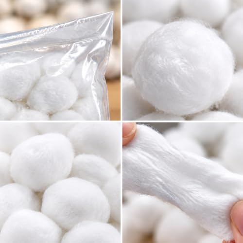 Hedume 500 Count Organic Cotton Balls - Biodegradable, Fragrance-Free, Super Absorbent for Household & Craft Use