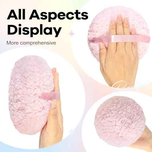 Large Body Powder Puff for Dusting Powder, Women Powder Puff with Gorgeous Storage Container for Bath