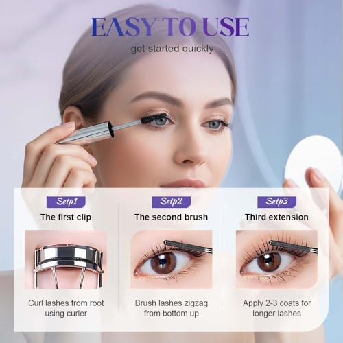 Eyelash Primer with Metal Wand, Waterproof Curl Hold (2PC)