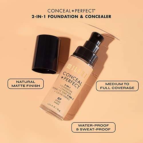 Milani Medium Beige Liquid Foundation Concealer - Flawless Complexion, Cruelty-Free, Covers Blemishes